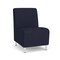 Lesro Siena Lounge Reception Armless Guest Chair, Brushed Steel, OH Navy Upholstery SN1102 - alternate 1